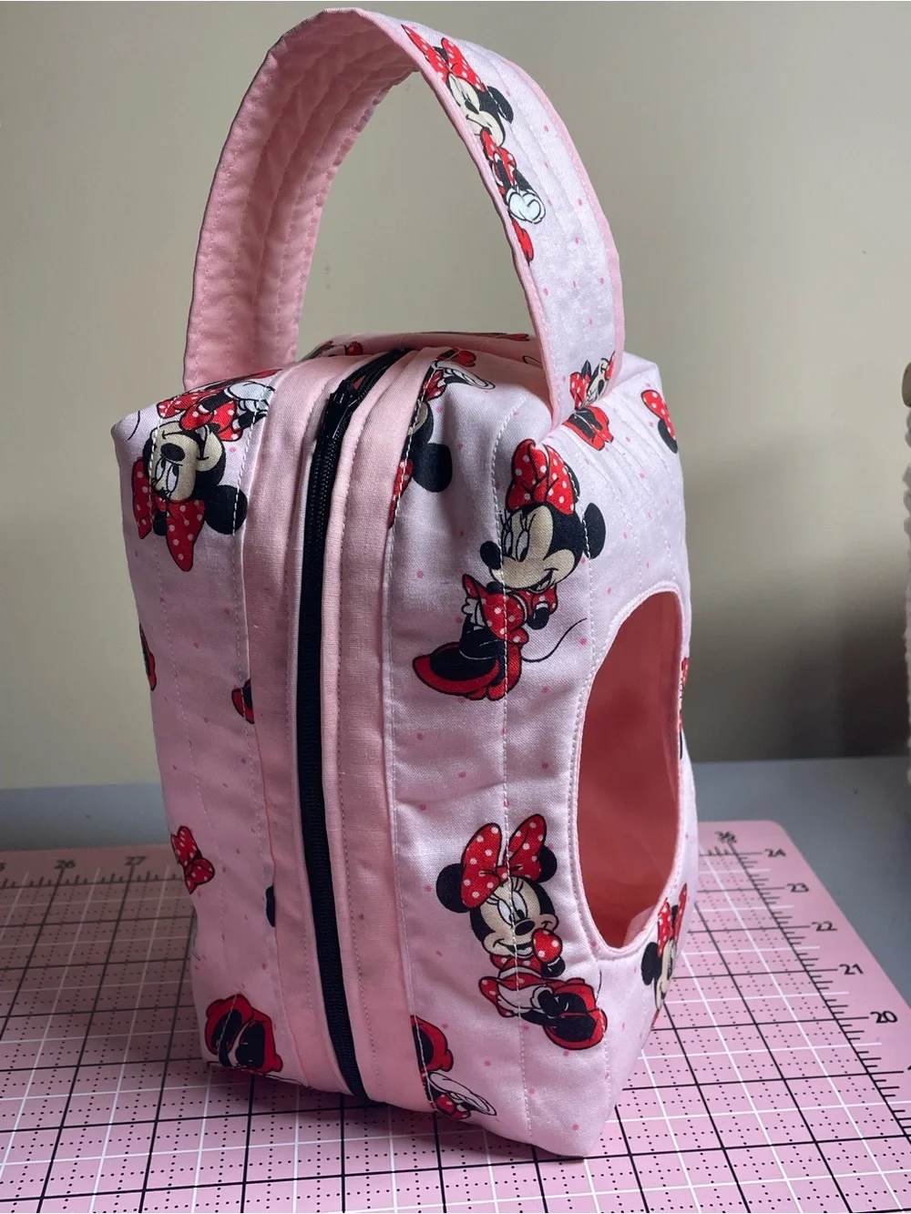 Pink Minnie Mouse Print Diaper/Wipe Bag